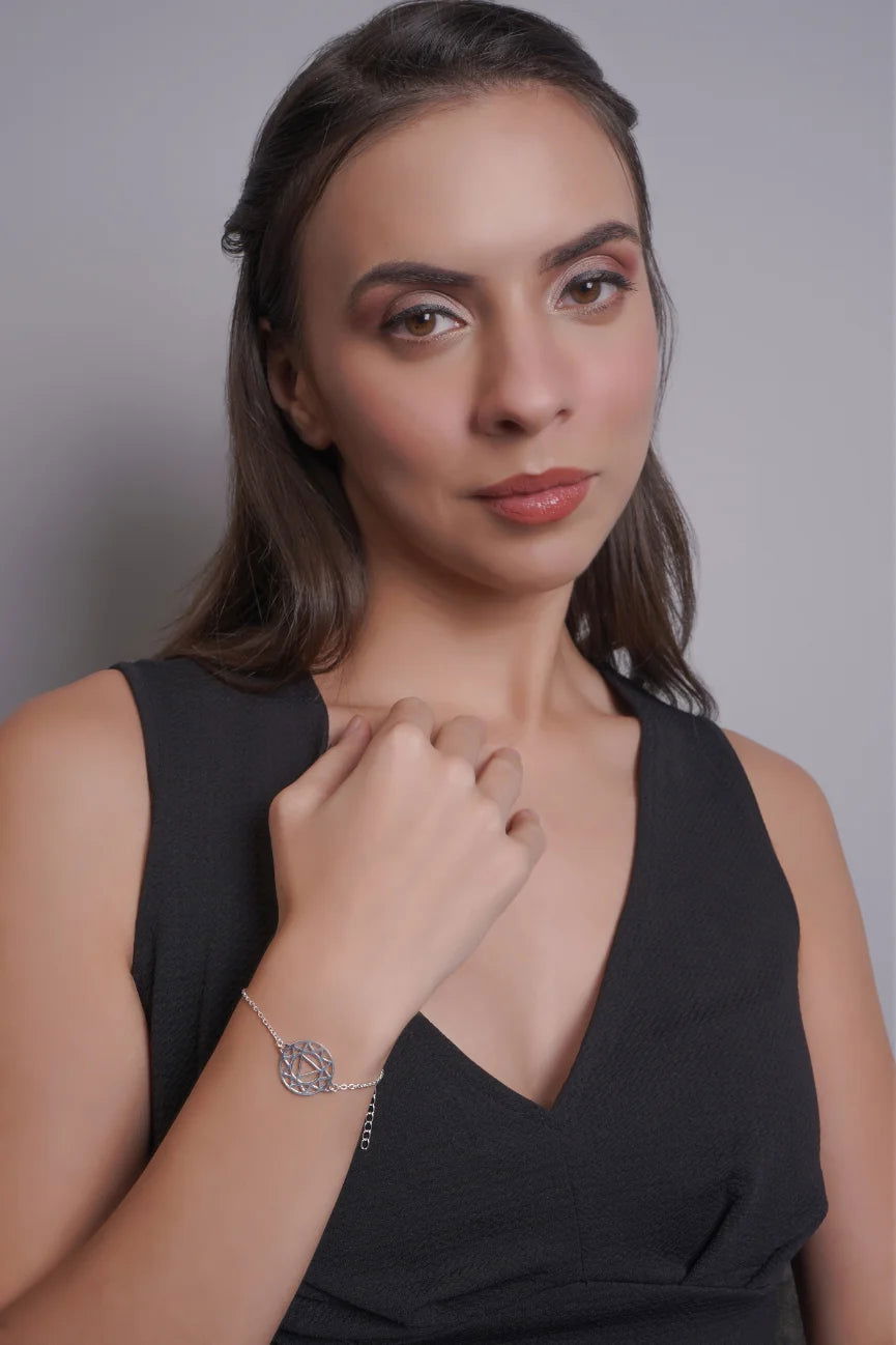 Mandala Design Bracelet in 925 Sterling Silver 404