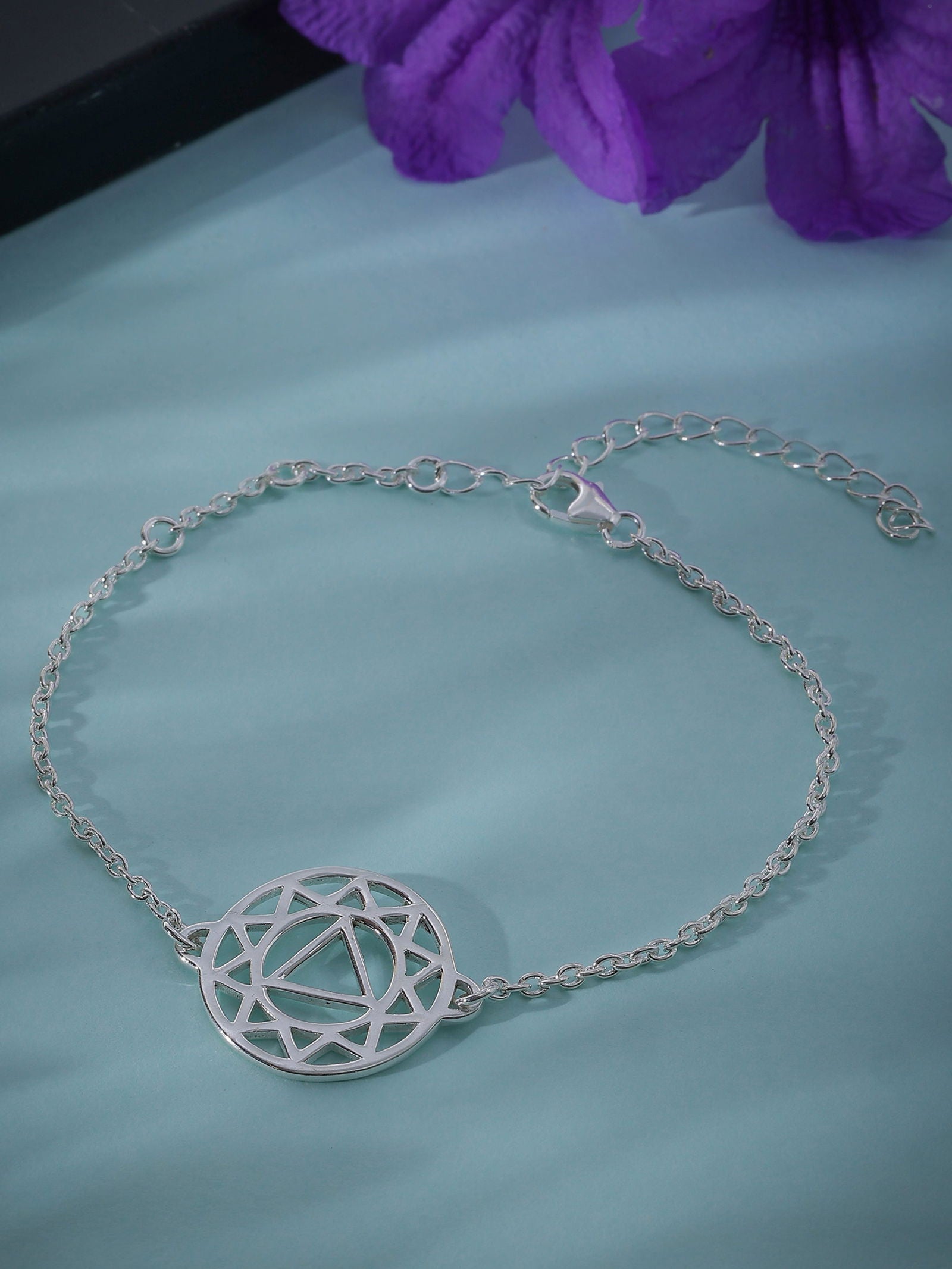 Mandala Design Bracelet in 925 Sterling Silver 404