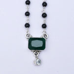 Mangalsutra With Single Green Stone
