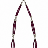Mohnaa Radha Madhav Maroon Crystal Mala Pendant Set