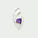 Minimalist Pendant With Amethyst Gemstone in Fine Sterling Silver
