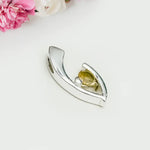 Minimalist Pendant With Citrine Gemstone in Fine Sterling Silver