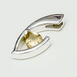 Minimalist Pendant With Citrine Gemstone in Fine Sterling Silver