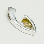 Minimalist Pendant With Citrine Gemstone in Fine Sterling Silver