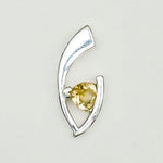 Minimalist Pendant With Citrine Gemstone in Fine Sterling Silver