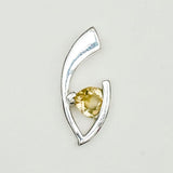 Minimalist Pendant With Citrine Gemstone in Fine Sterling Silver