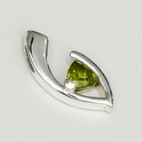 Minimalist Pendant With Peridot Gemstone in Fine Sterling Silver