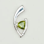 Minimalist Pendant With Peridot Gemstone in Fine Sterling Silver