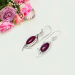 Modern Earrings With Amethyst Gemstone in 925 Sterling Silver