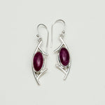 Modern Earrings With Amethyst Gemstone in 925 Sterling Silver