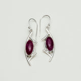 Modern Earrings With Amethyst Gemstone in 925 Sterling Silver