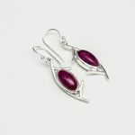 Modern Earrings With Amethyst Gemstone in 925 Sterling Silver