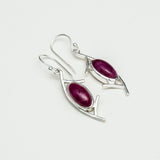 Modern Earrings With Amethyst Gemstone in 925 Sterling Silver