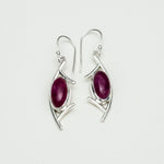 Modern Earrings With Amethyst Gemstone in 925 Sterling Silver