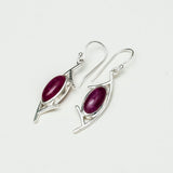 Modern Earrings With Amethyst Gemstone in 925 Sterling Silver