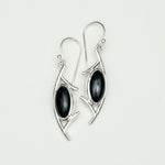 Modern Earrings With Black Onyx Gemstone in 925 Sterling Silver