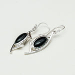 Modern Earrings With Black Onyx Gemstone in 925 Sterling Silver