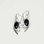 Modern Earrings With Black Onyx Gemstone in 925 Sterling Silver