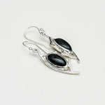 Modern Earrings With Black Onyx Gemstone in 925 Sterling Silver
