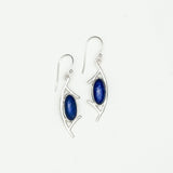 Modern Earrings With Lapis Gemstone in 925 Sterling Silver