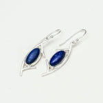 Modern Earrings With Lapis Gemstone in 925 Sterling Silver