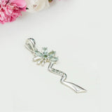 Modern Flower Pendent With Blue Topaz Gemstone In Solid Sterling Silver