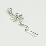 Modern Flower Pendent With Blue Topaz Gemstone In Solid Sterling Silver