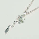 Modern Flower Pendent With Blue Topaz Gemstone In Solid Sterling Silver