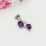 Modern Pendant With Amethyst Gemstone In Fine Sterling Silver