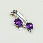 Modern Pendant With Amethyst Gemstone In Fine Sterling Silver