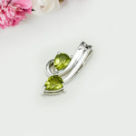 Modern Pendant With Peridot Gemstone In Fine Sterling Silver