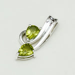 Modern Pendant With Peridot Gemstone In Fine Sterling Silver