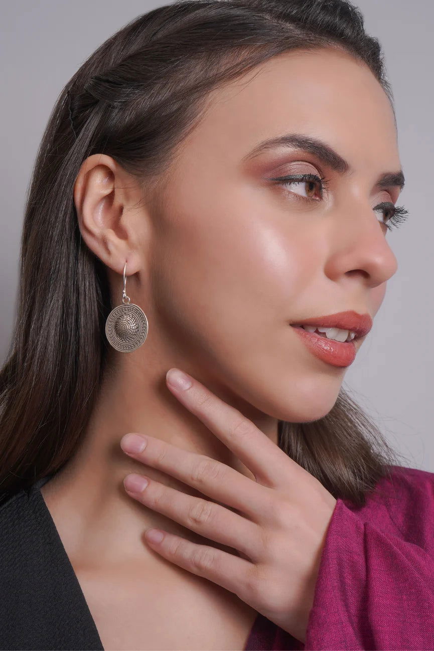 Mohnaa Antique Silver Earring