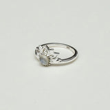 Mohnaa Crown Ring With Rainbow Moonstone