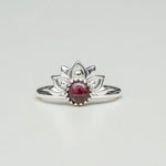 Mohnaa Crown Ring With uncut Garnet Stone679