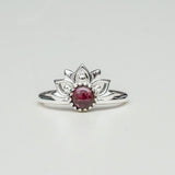 Mohnaa Crown Ring With uncut Garnet Stone679