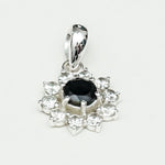 Mohnaa Flower Pendant With Black Onyx Gemstone In Fine Sterling Silver