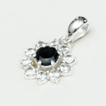 Mohnaa Flower Pendant With Black Onyx Gemstone In Fine Sterling Silver