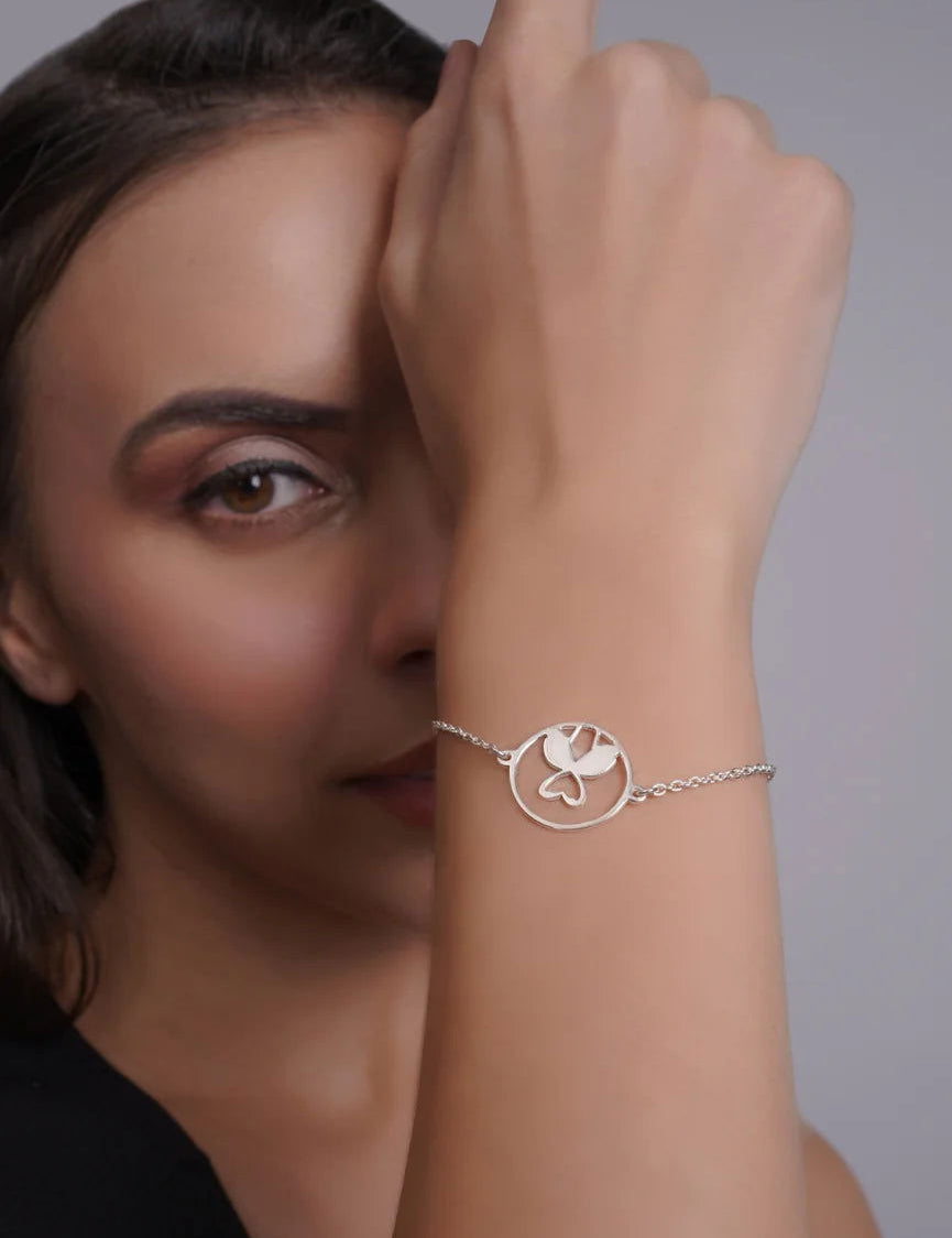 Mohnaa Minimalist Flamingo Bracelet in 925 Sterling Silver 403