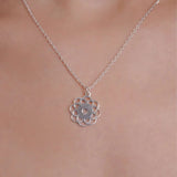 Mohnaa Minimalist Flower Necklace in 925 Sterling Silver 306