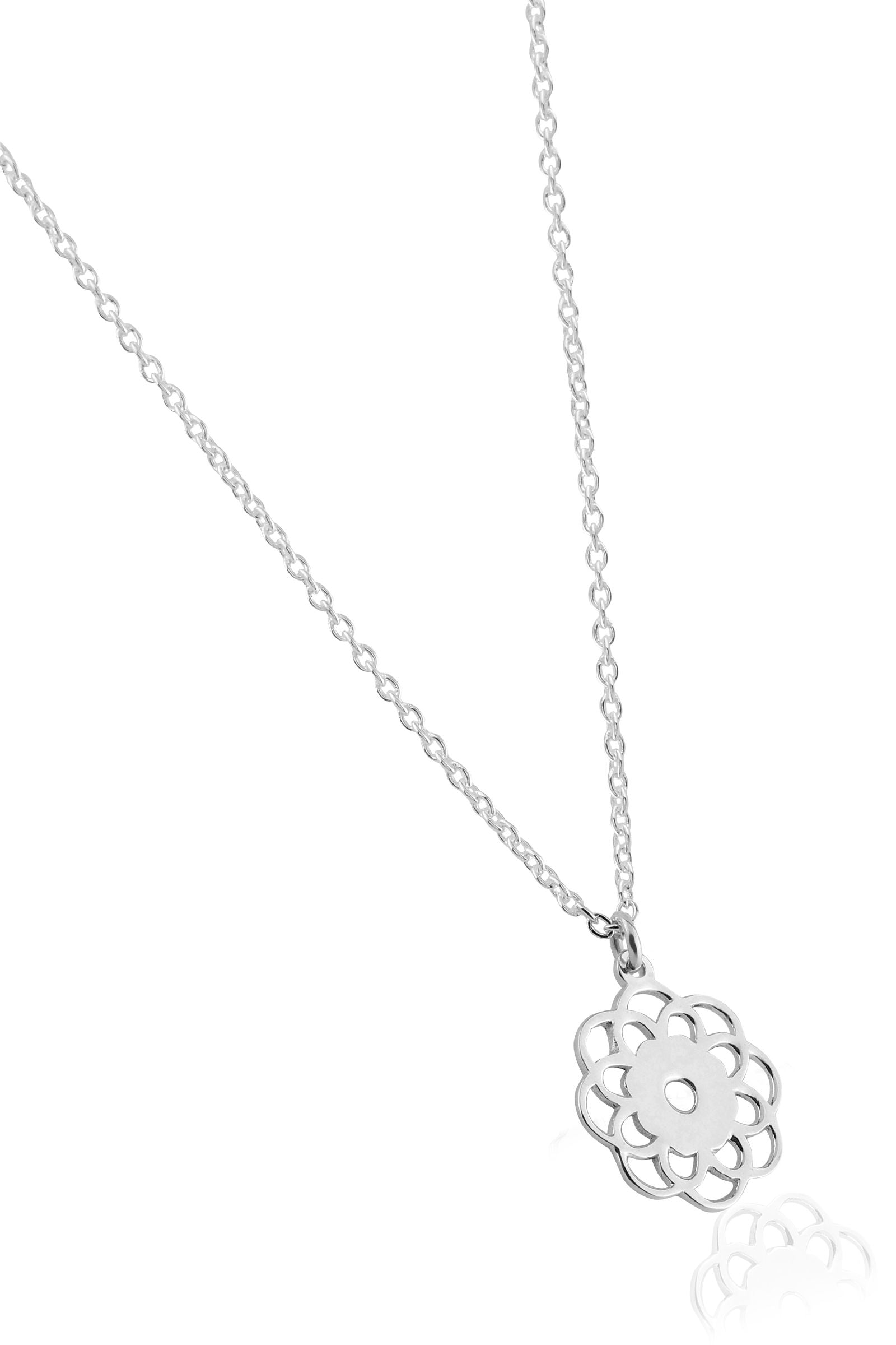Mohnaa Minimalist Flower Necklace in 925 Sterling Silver 306