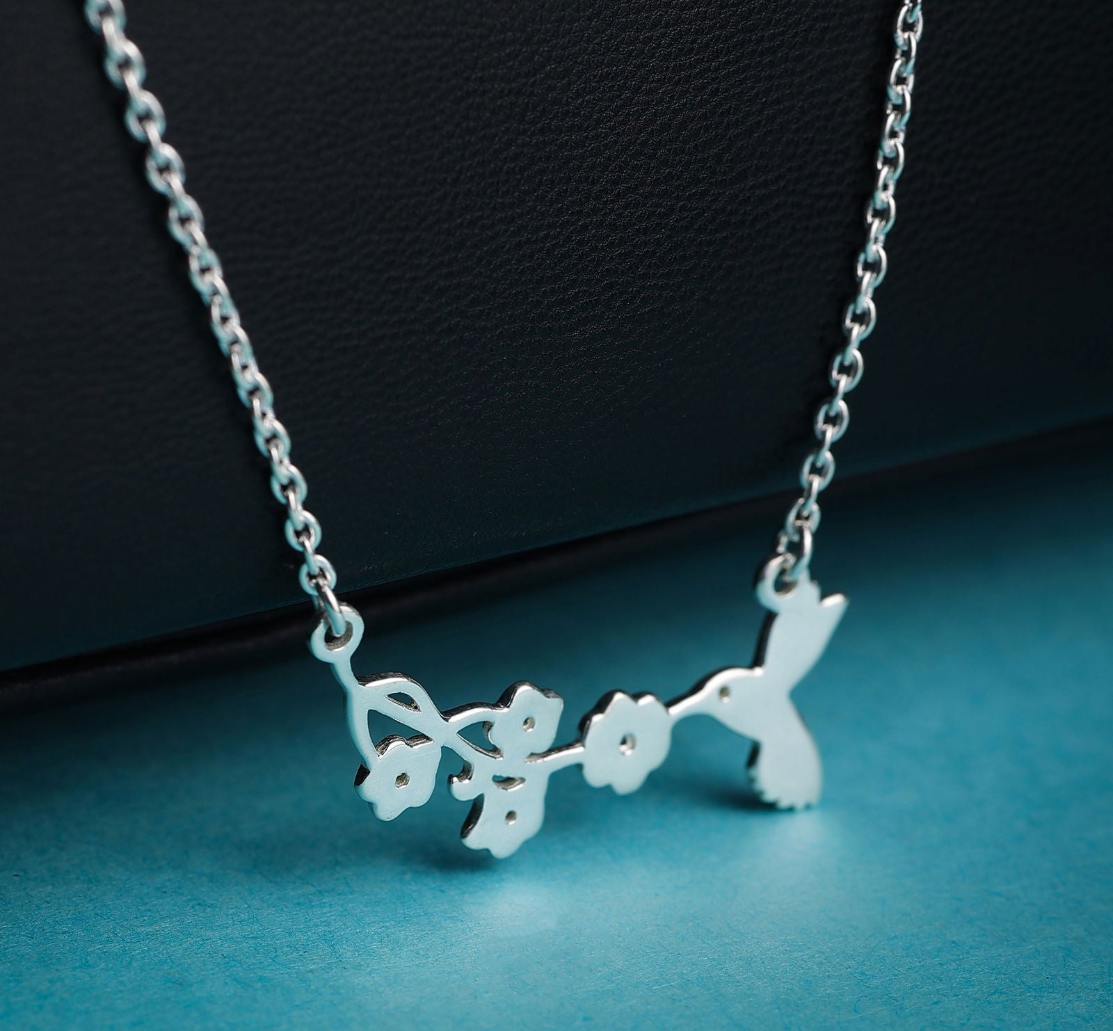 Mohnaa Minimalist Humming Bird Necklace in 925 Sterling Silver 306