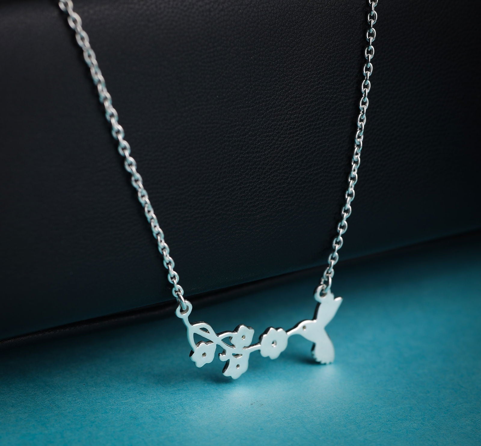 Mohnaa Minimalist Humming Bird Necklace in 925 Sterling Silver 306