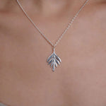 Mohnaa Minimalist Leaf Necklace in 925 Sterling Silver 303