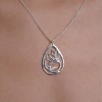 Mohnaa Minimalist Lotus Necklace in 925 Sterling Silver 301