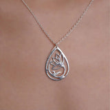 Mohnaa Minimalist Lotus Necklace in 925 Sterling Silver 301