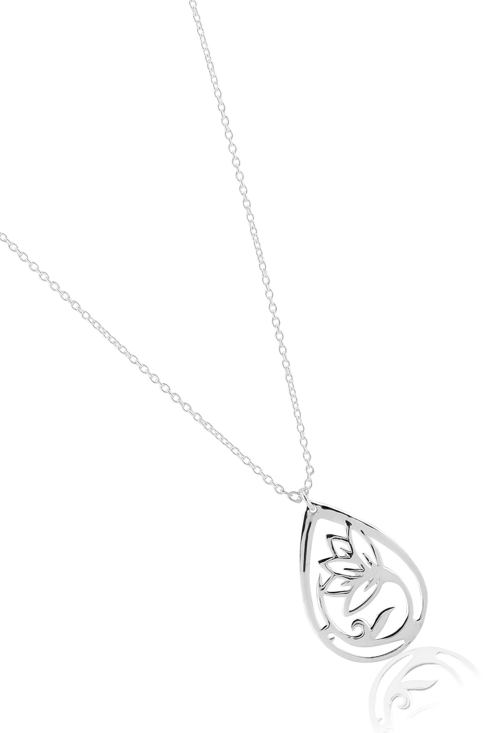 Mohnaa Minimalist Lotus Necklace in 925 Sterling Silver 301