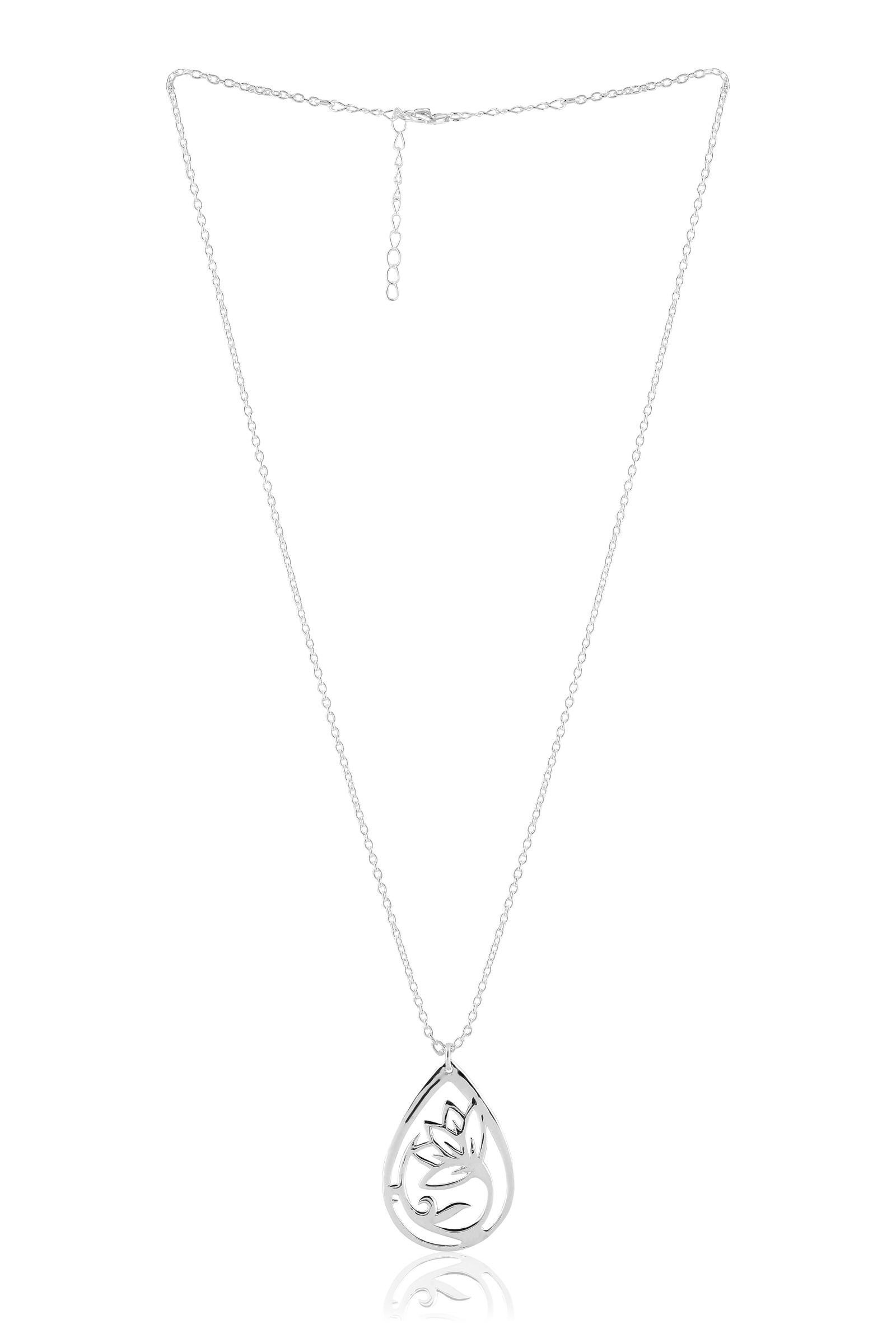 Mohnaa Minimalist Lotus Necklace in 925 Sterling Silver 301