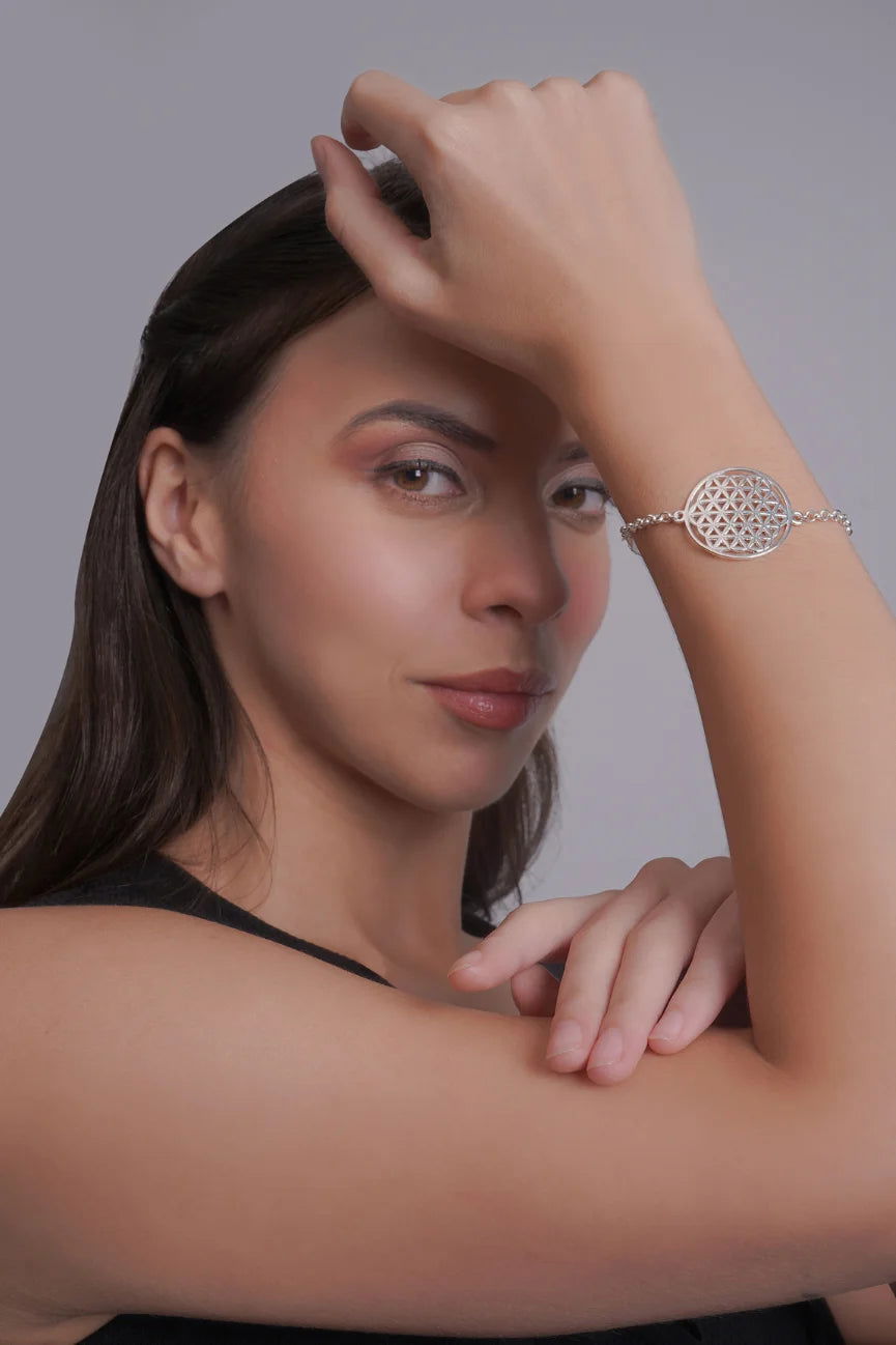 Mohnaa Minimalist Mandala Bracelet in 925 Sterling Silver 402