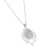 Mohnaa Minimalist Mandala Necklace in 925 Sterling Silver 302